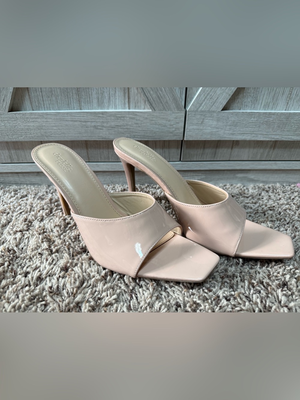 Charlotte Russe Blush Patent Slide Heels